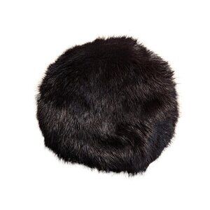 Vintage Women's Black Velvet Lined Rabbit Fur Cap 7" Inside Diameter